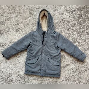 Abercrombie Kids Gray Sherpa Lined Hooded Coat – Size 5/6